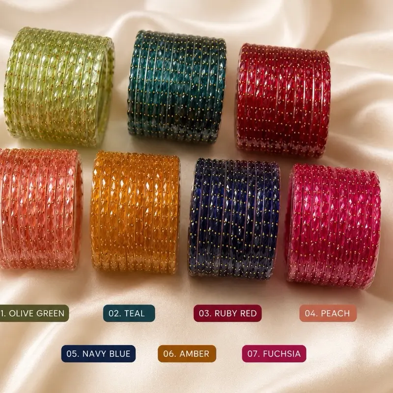 Glass Bangles, 2.6 MEHR Style (12-Piece Set) Glass Bangles, 2.6 MEHR Style (12-Piece Set)