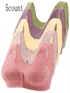 Colorful Floral Bra Set, Lingerie, All-Day Comfort and Support, Multiple Sizes Available, Non-Wire Fixed Straps, Perfect Fit for All Occasions, Underwear
