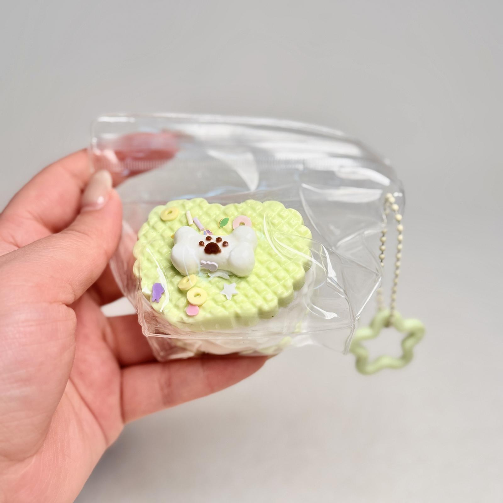 【Buy 3 get 1 free】Green Apple Puppy Heart Cookietaba squishy Food-Grade Silicone Slow-Rising Rebound Squishy Fidget Toys for Stress Relief - Soft Squeeze Toys with Thick Creamy Slime Texture, Handmade Non-Toxic Sensory Toys Rubber