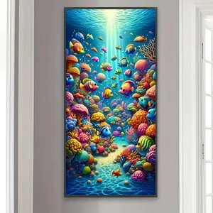 Underwater World Pattern DIY Diamond Arts Colorful Painting Kit without Frame, DIY 5D Diamond Arts Colorful Painting Kit, Wall Art Decor for Home Living Room