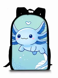 Axolotl Pattern Print Single-Layer Backpack