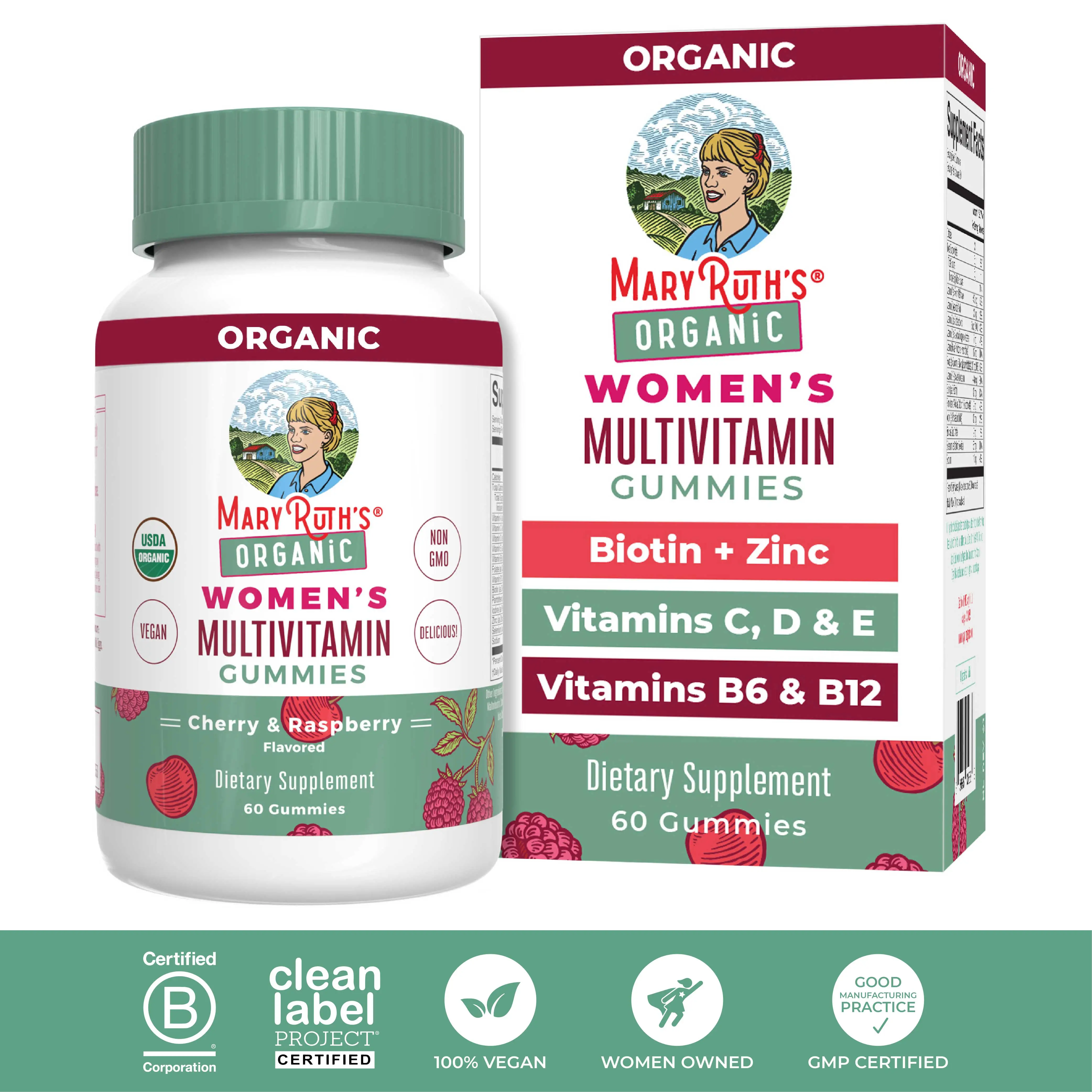 MaryRuth's USDA Organic Multivitamin Gummies for Women - Hair & Skin Health - Im...