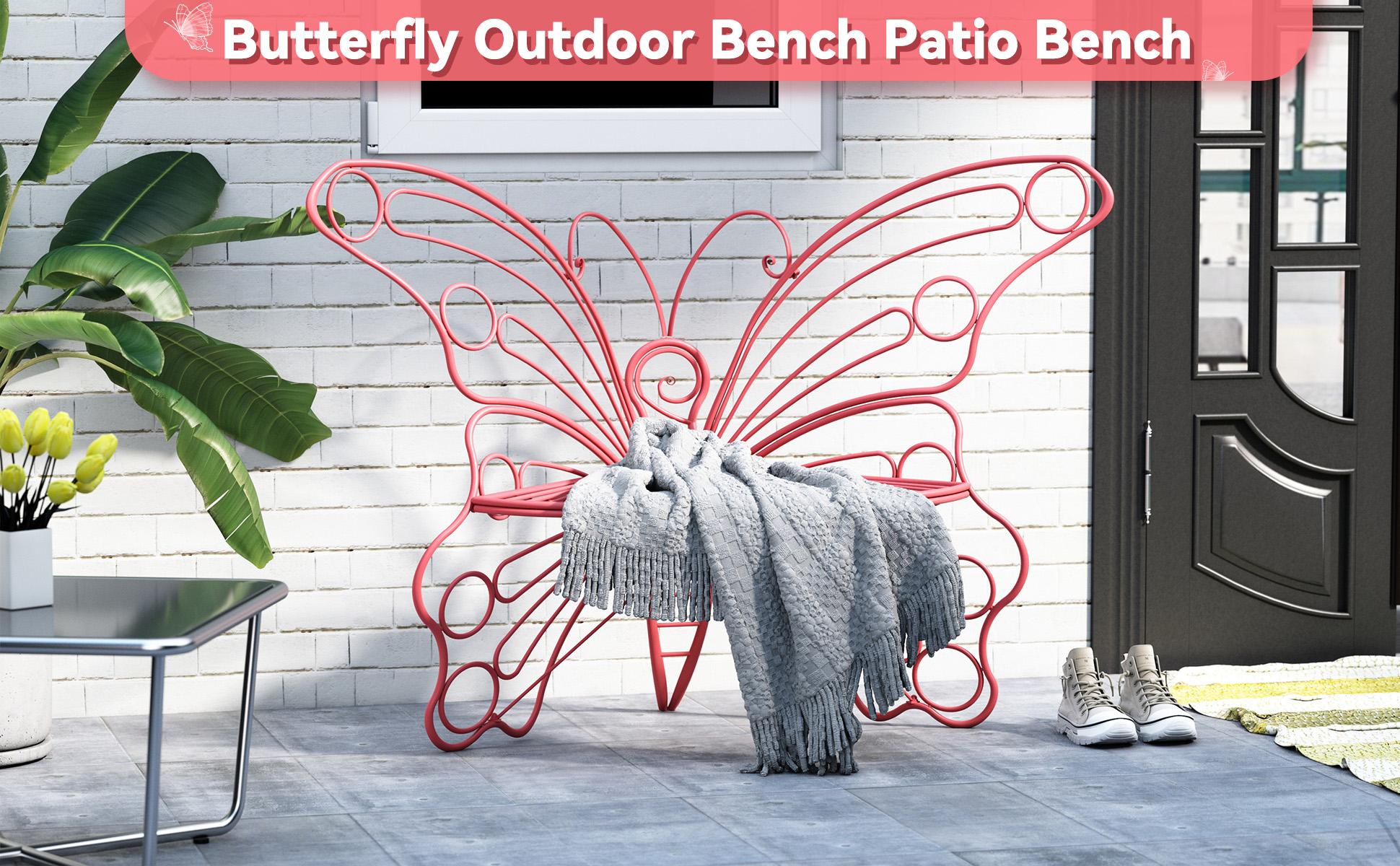 [Summer Vibes]HLR，Outdoor Metal Butterfly Chairs, Y2K Aesthetic, Boho & Cottagecore Style, Seating for Patio, Garden, Backyard, Cute & Sturdy for Plant Lovers, Families, Teens tiktokshopspringglowup,summerwins summerwins