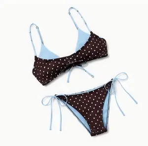 New Two-Piece Set, French Vintage Style Bikini, Halter Top & Low Waist Shorts, Sexy Retro Design, Perfect for Vacation or Beachwear