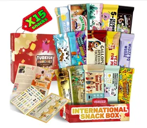 International Snack Box, Unique Experience with Universal Exotic Candies and Treats from around the World, Gift-Ready Foreign Foods in Packages Inspired by European, Japanese and Korean Cultures