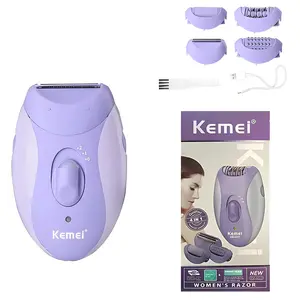 Women's Electric Shaver, Rechargeable Bikini Trimmer for Women, Kemei Km-6037 Professional Hair Removal Device