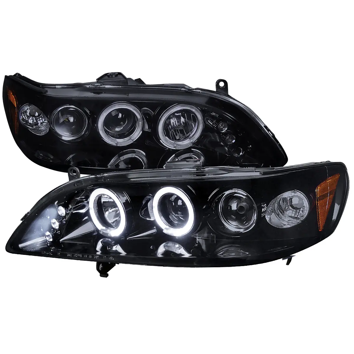 1998-2002 Honda Accord Dual Halo Projector Headlights (Glossy Black Housing/Smoked Lens)