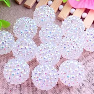 Clear AB 20mm Rhinestone Beads Set of 5