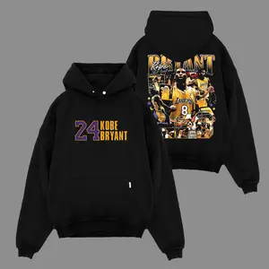 Vintage Kobe Bryant Basketball Graphic Hoodie, Retro Black Mamba #24 #8 Legend Cotton Pullover, Oversized Washed Streetwear Hoodie, Y2K Hoops Fan Gift for Men Women and Classic Basketball Collectors
