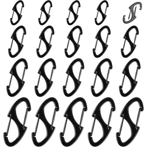 Zipper Clips Anti , 20 count Zipper Pull Locks for Backpacks, Double-Sided Spring S Carabiner Clasps  Deterrent for Luggage Suitcase Handbags  Purse(Black)