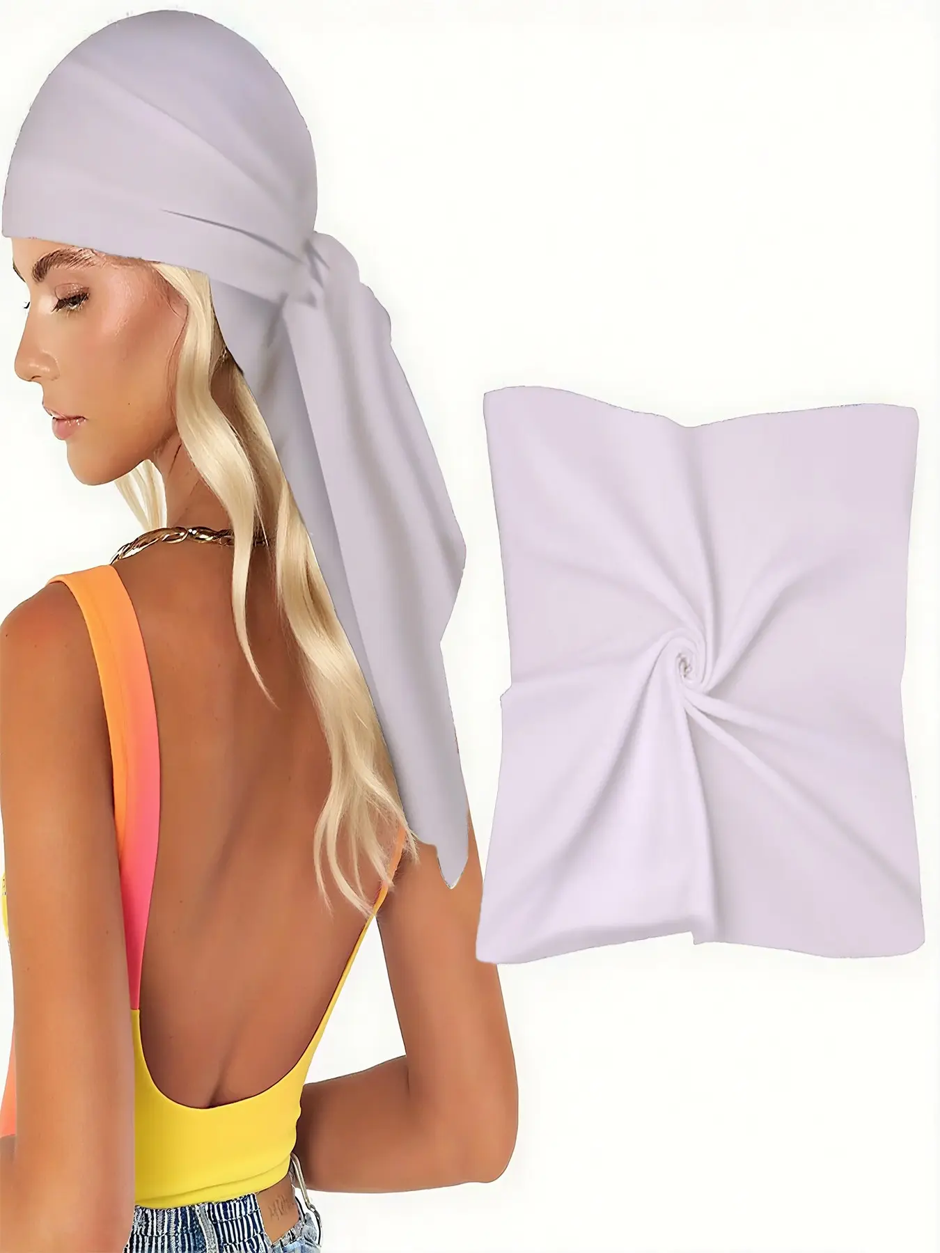 Scarf for Hair, Head, Neck and Handbag- Scarves for Women with solid light purple color, Versatile Shawl in minimalist plain - style, Perfect as a Bandana for casual days, evening outings, or street - fashion looks