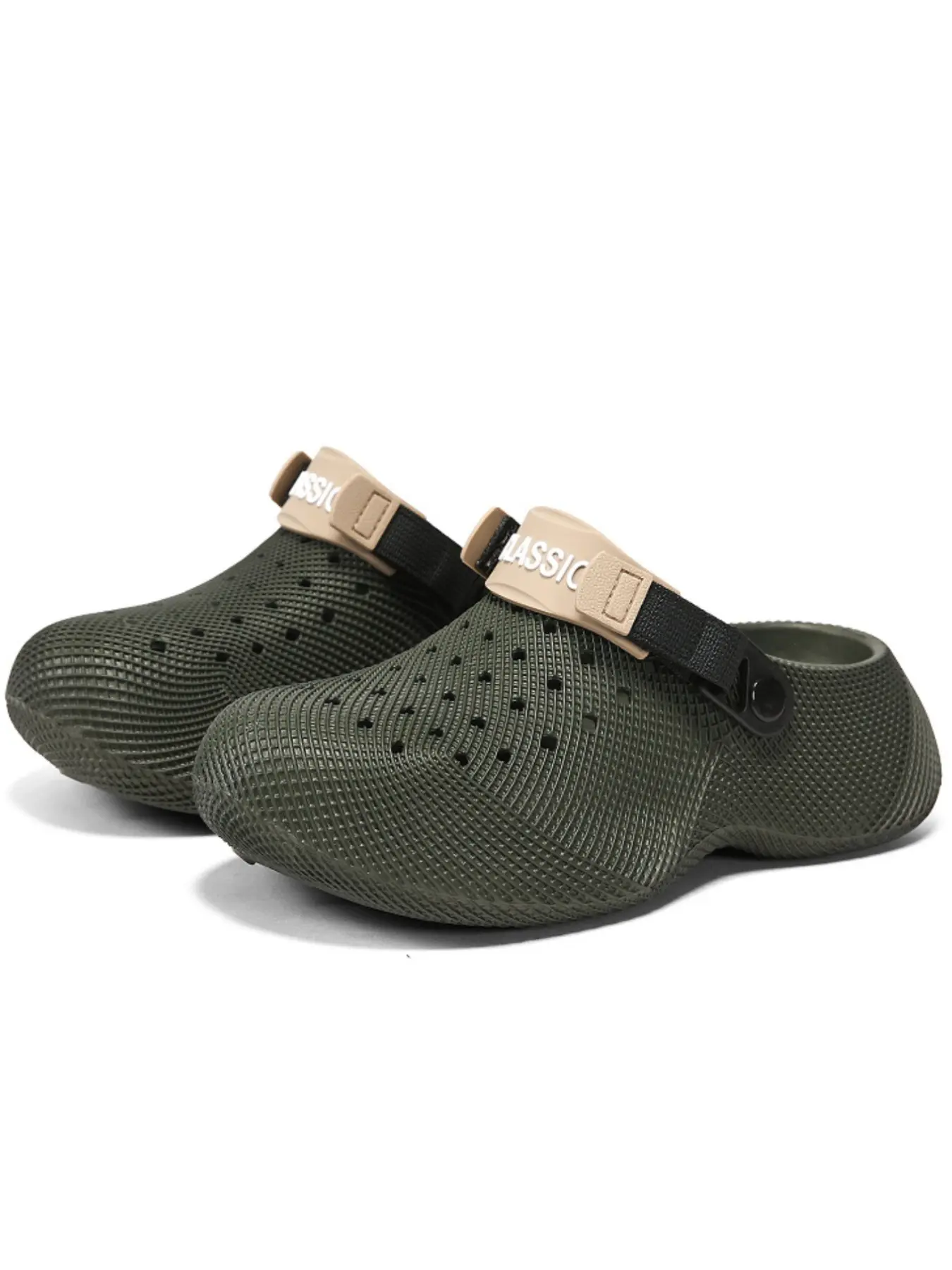 Unisex Breathable Holey Thick Sole Shoes, Adjustable Laces, Eva Material, Sporty Style, All Seasons, 6 Colors, Comfortable & Durable, Water Clogs