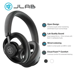 JLab JBuds Open-Ear Wireless Headphones with 24 Hours Playtime, Dual Coaxial Drivers, Bluetooth 6.0, Headphone Case, Noise-Canceling Microphones, and JLab App for Custom Sound
