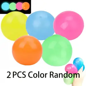 Gifts for her/him 2PCS Random colors Colorful fun sticky balls that can be attached to the wall, perfect for birthday gifts, party gifts and prizes. They are ideal sensory soft toys for play, Easter, Christmas and New Year gifts, stress relief