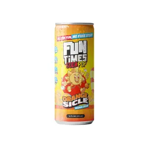 Fun Times Soda Pop Orange Crème | 12 Pack | 12 FL OZ | All-Natural Cream Soda | Smooth Orange-Vanilla Flavor | No Artificial Colors Beverage Vitamin Sugar