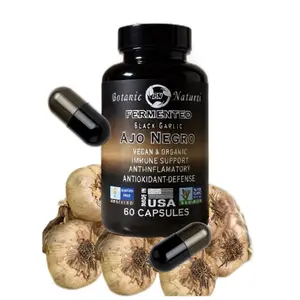 BN FERMENTED BLACK GARLIC -AJO NEGRO 60 CAPSULES ORGANIC DRIED NATURAL FLAVOR IMMUNE SUPPORT ANTIOXIDANT DEFENSE USA PRODUCT