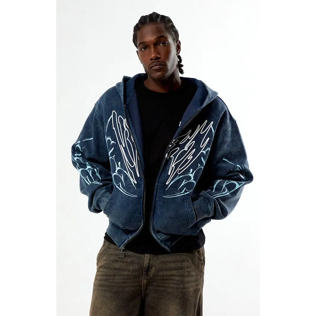 Nightlab Men's Night Moon Full Zip Hoodie Nightlab Men's Night Moon Full Zip Hoodie