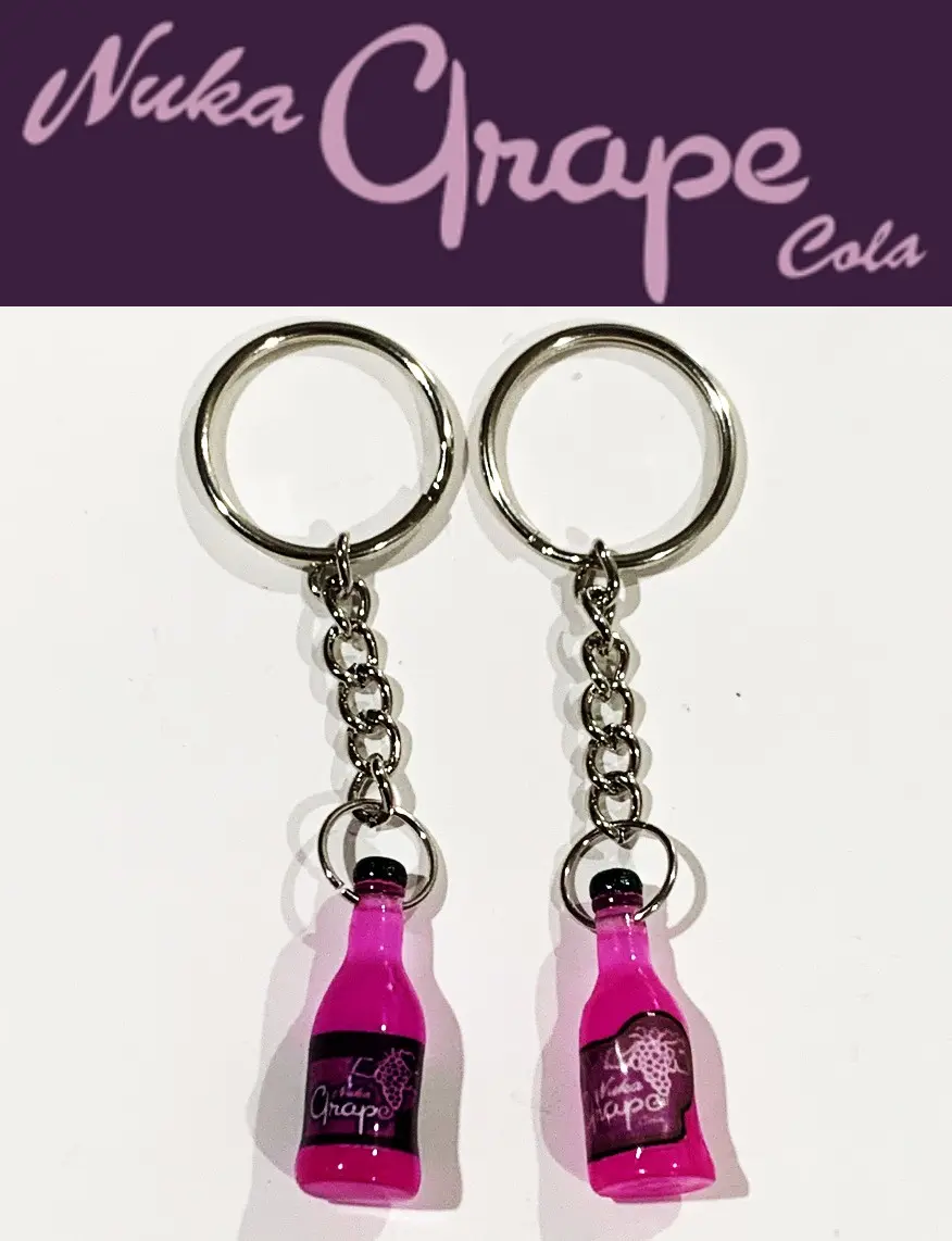 Fallout 4 Nuka Cola Grape Bottle Keychain - 1.25in Collectible Gaming Accessory