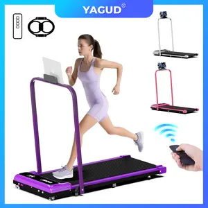 Colorful Handrail Foldable Treadmill, Low-Noise Motor & Dual Shock Absorption – LED Digital Display, 265lbs Capacity, Remote Control & Easy-Move Wheels, Ideal for Home or Office Fitness