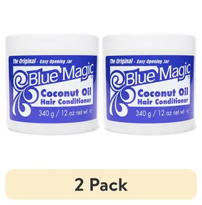 (2 pack) Blue Magic Coconut Oil Conditioner, 12 oz., Dry Hair Type, Repair Split Ends, Moisturizing, Jar