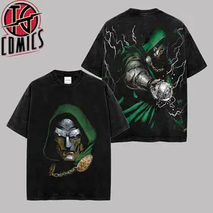 Vintage Doctor Doom 'The Monarch of Latveria' Premium Washed Cotton T-Shirt (Made In US), Victor Von Doom MCU Comic Graphic Tee, MCU Universe Comics Book Fans Shirt, Comic Book Outfit, Gift For Hero Fans