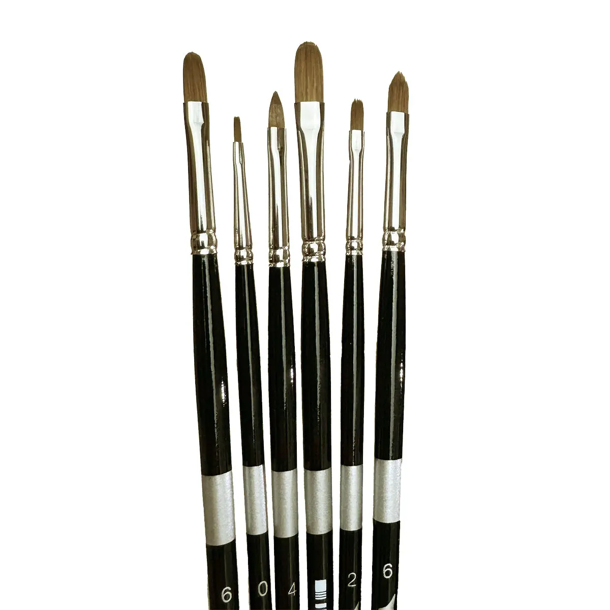 Set Kuas Trekell Sienna - Bulu Sintetis Merah Sable, Pegangan Panjang untuk Minyak, Cat Air, dan Lukisan Akrilik