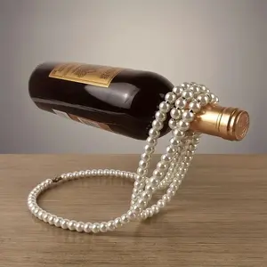 Gravity-Defying Pearl Necklace Wine Rack, Floating Wine Bottle Holder, Home Bar Kitchen Decor, Housewarming Gift