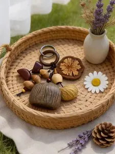 Healing Nut Shell Wind Chime Sound. Natural ASMR Bag Charm & Car Hanging. Rad Boho Relaxing Gift.