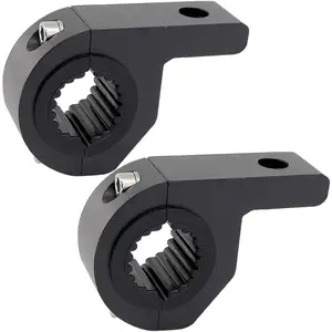 Motorcycle Mounting Bracket 2Pcs 0.75" 1" 1.25" Horizontal Bull Bar Mounting Bracket Driving Fog Lights Work Auxiliary Lights Universal Clamp fit for Car Motorcycle Crash Bar Guard