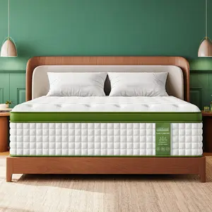 BedStory 14 Inch F/Q/K Hybrid Mattress,Gel Memory Foam & Pocket Spring for Pressure Relief&Motion Isolation,CertiPur-US Certified