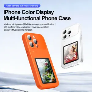 Quriov Smart Back-Screen Phone Case for iPhone! Features live rear camera view, mini-games, call/message alerts, DIY video wallpapers, weather display & music control. A must-have tech accessory tiktokshopspringglowup