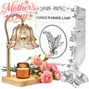 Gold Floral Candle Warmer Lamp with Timer and Height Adjustable Premium Quality, Safe Wax Melting Lamp That Offers Durability and Excellent Performance Mother's day