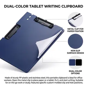 A4 Folder with Clipboard, Dual Use Vertical & Horizontal, Office Meeting Supplies, Writing Pad