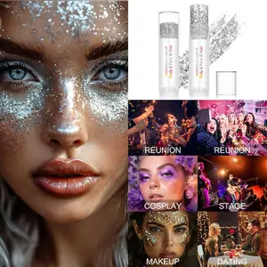 Single Pack Diaonidiaoni Silver Color Glitter Stick 5g, Halloween Festival Party Glitter, Easy to Use, Hair Face Body Stage Makeup, Perfect Gift