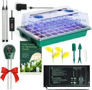 Upgraded Seed Starter Tray with Grow Lights and Heat Mat, 3-in-1 Soil Meter, & Sticky Gnat , 40-Cell Seed Growing Tray, Germination &  Propagation Station for Indoor
