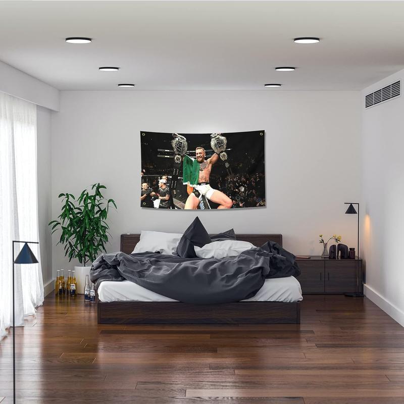 Conor McGregor Boxing Flag Funny Poster Durable Man Cave Wall Flag with Brass Grommets 40in*60in Tapestry Flag for College Dorm Room Decor,Outdoor,Bedroom, Parties gifts, travel, filming,events,festivals..
