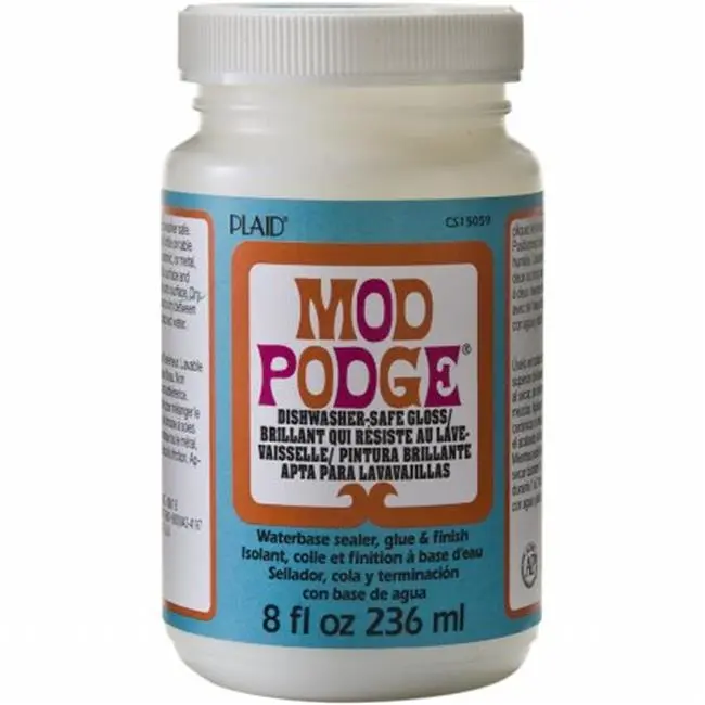212 MAIN Plaid-Craft Mod Podge Seals & Glues - 8oz Water-Based, Dishwasher Safe, Gloss Finish