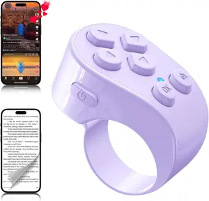 Tiktok Scrolling Ring Remote Control,Page Turner for Ipad Iphone & Android Tablet,Bluetooth Camera Remote, Scrolling Ring for Tiktok,Youtube,Instagram,Ios,Android (Purple) SHENZHEN HAIGUODA TECHNOLOGY CO., LTD