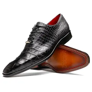 Marco Di Milano Bono in Black Alligator Oxford Shoes