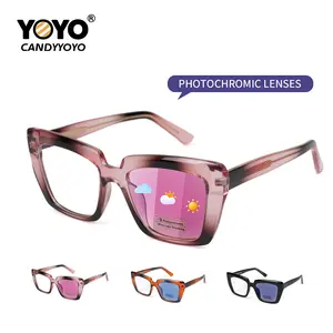 Original design, cat’s eye square frame automatic color-changing glasses. Anti-blue light, sun protection, and UV protection sunglasses. Large frame, natural look. A must-have for slimming and sensing changes in light. Suitable for both men and women.