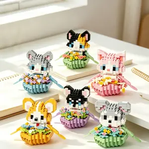 Cute Animal Ship Building Blocks, Abs Material, Mixed Colors, Office Desk Decor, Perfect Gift for Movie Lovers, Collectors, Puzzle Enthusiasts, Diy Collectible Model