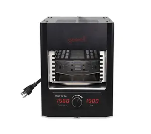 Gemelli Home Gourmet Steak Grille (1600 Watt), Steakhouse Quality, Ceramic Superheating to 1560 Degrees, Indoor Electric Infrared Grill & Sear Station