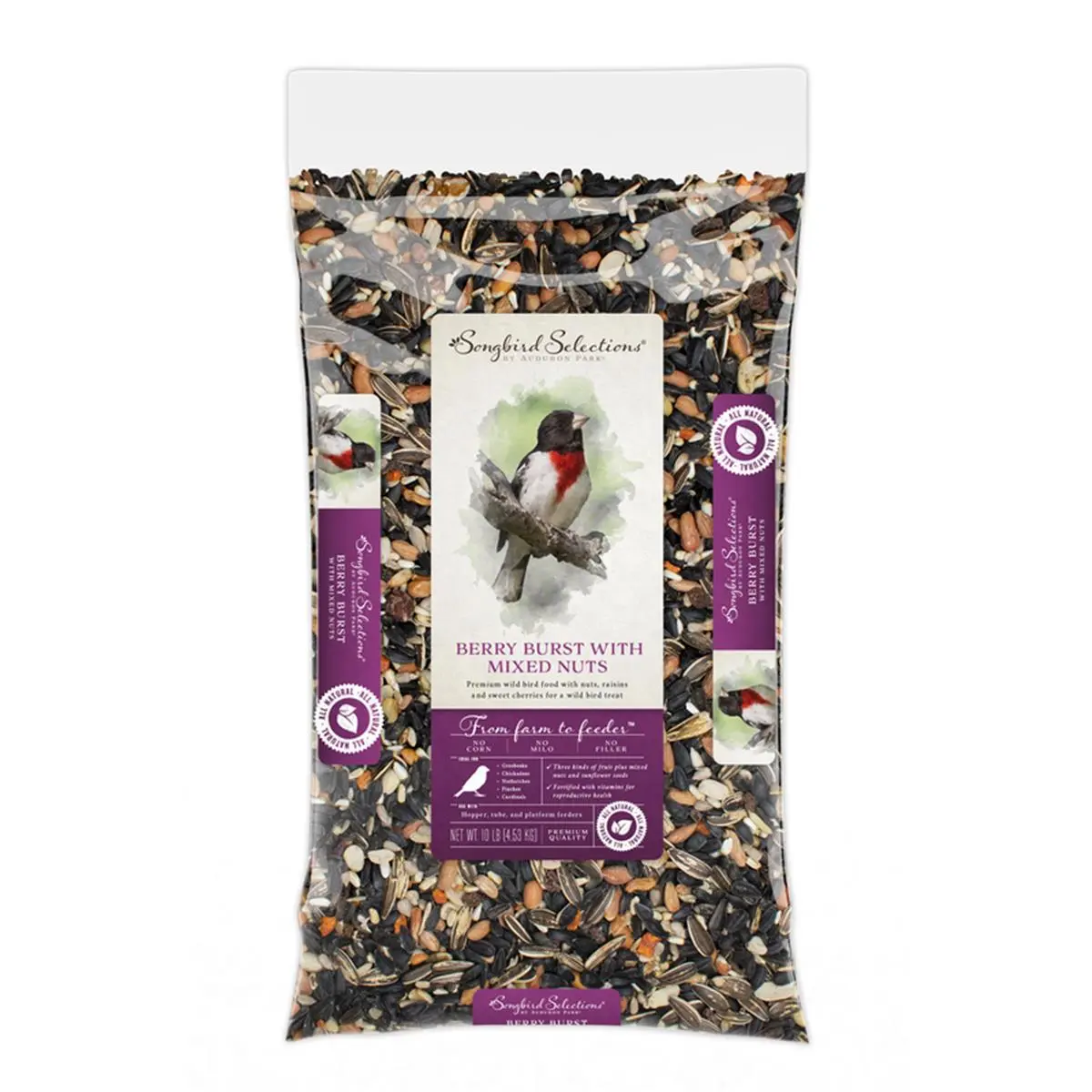 Global Harvest Foods  10 lbs Songbird Selections Finches Wild Bird Food Fruits & Nuts