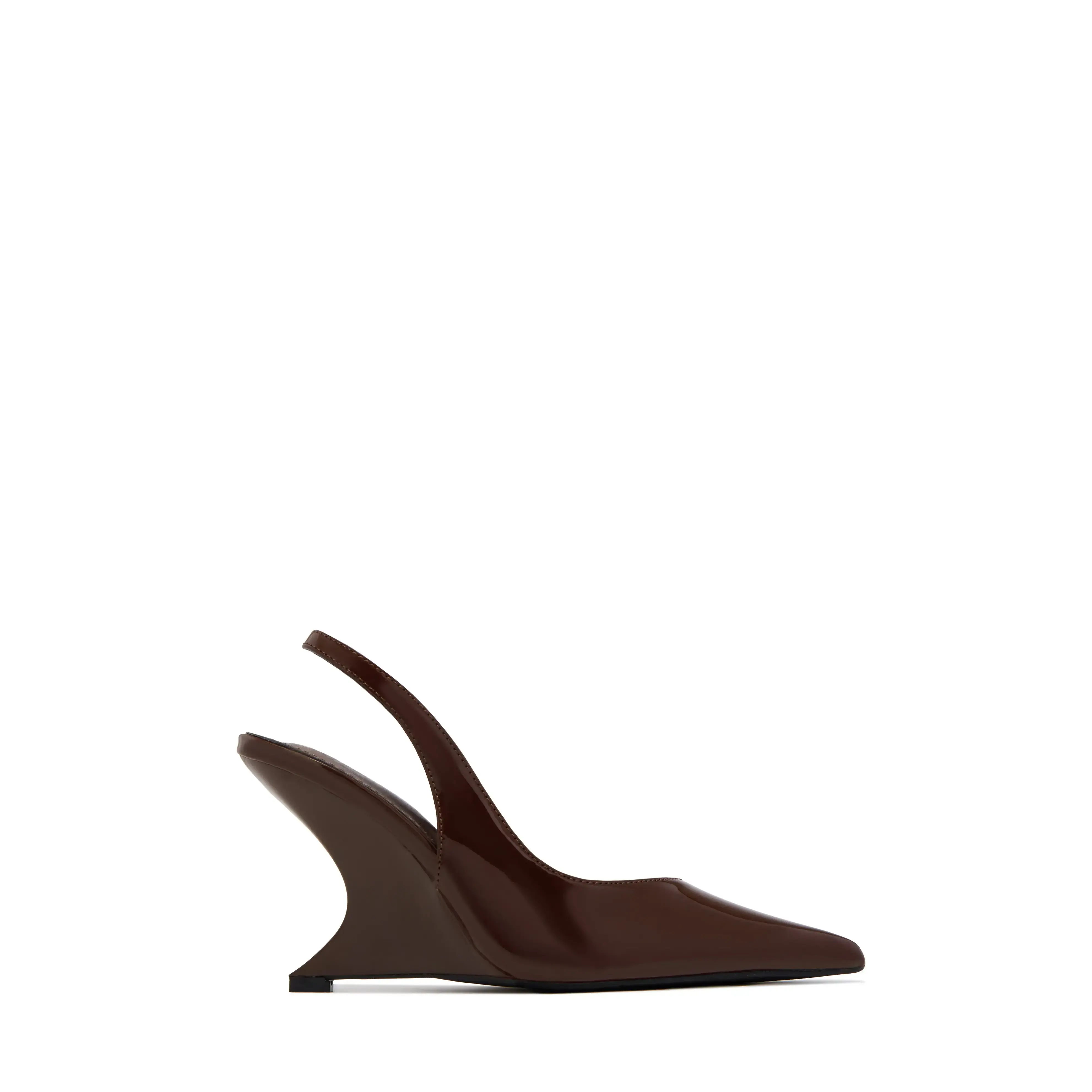 Kayla Wedge Slingback Heels - Brown