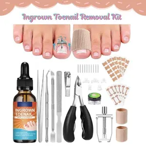 Ingrown Toenail Removal Kit – Professional Toenail Correction Tool Set with Corrector Drops, Patch, Clipper, Nail Lifter & Pedicure Tools