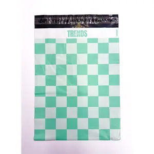 Teal Checkered Poly Mailers