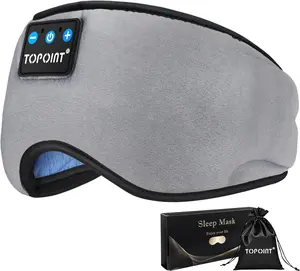 Bluetooth Sleep Eye Mask Wireless Headphones, Sleeping Eye Cover Travel Music Headsets with Microphone Handsfree, Sleep Headphones for Side Sleepers Men Women Audio Earphones Charging Stereo