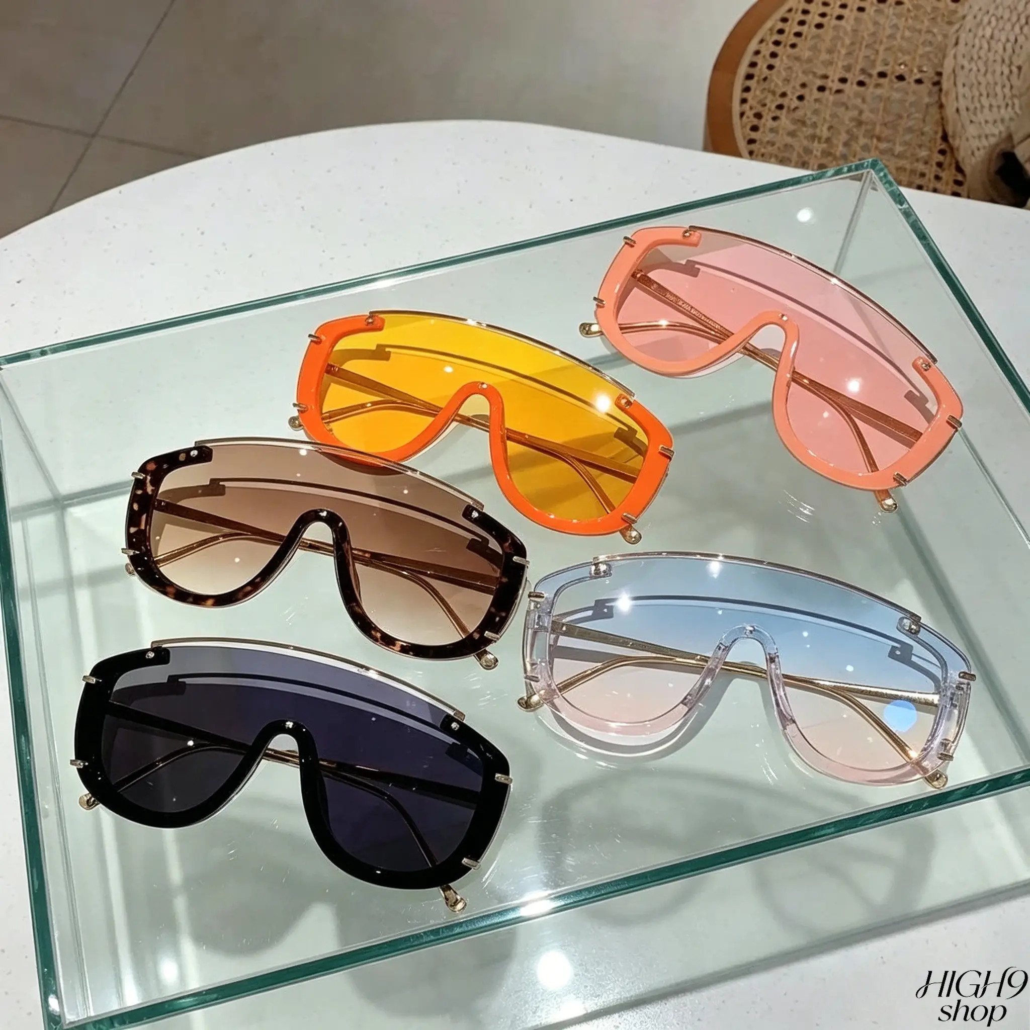 Women Trendy Y2K Oversized Semi-Rimless Sunglasses, Gradient Lens Futuristic Luxury Shades, Dual-Purpose Eyewear For Outdoor Sports & Blue Light Blocking