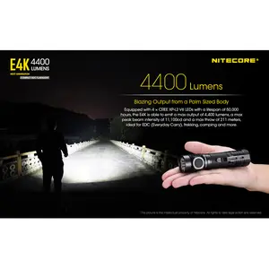 Nitecore E4K 4400 Lumen EDC Flashlight, with 5000mAh USB-C Rechargeable Battery