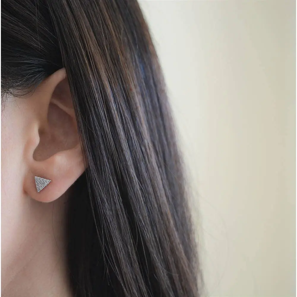 Silver Triangle Earrings